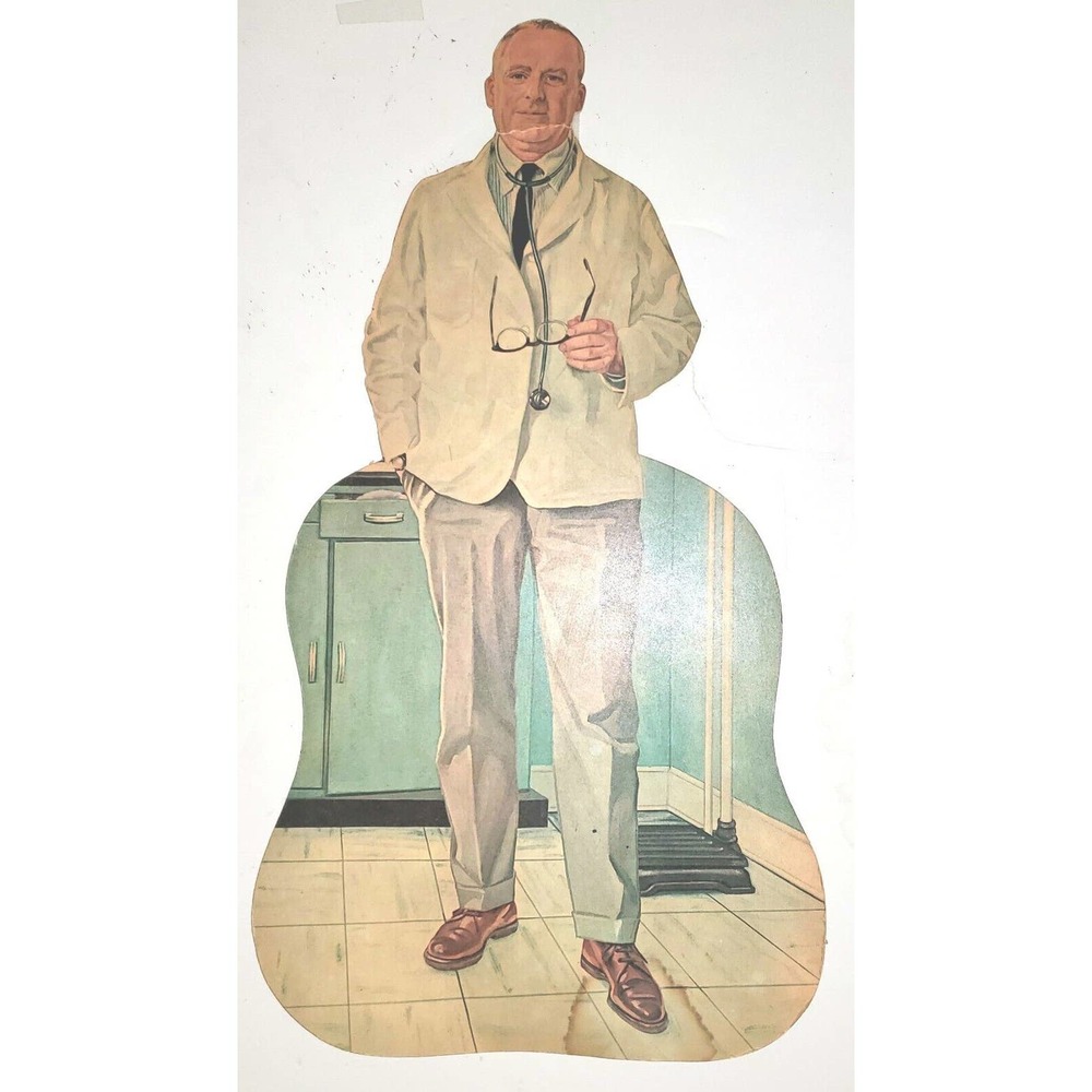 Vintage Soda Fountain Signage Doctor Pharmacy Advertising Display Cutout MCM